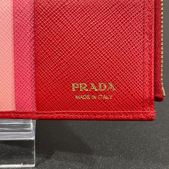 Prada Red Lux Compact Zip Small Wallet (JB1311) - Picture 6 of 9
